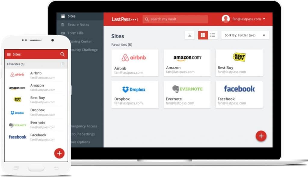 Screenshot of Lastpass Password Manager